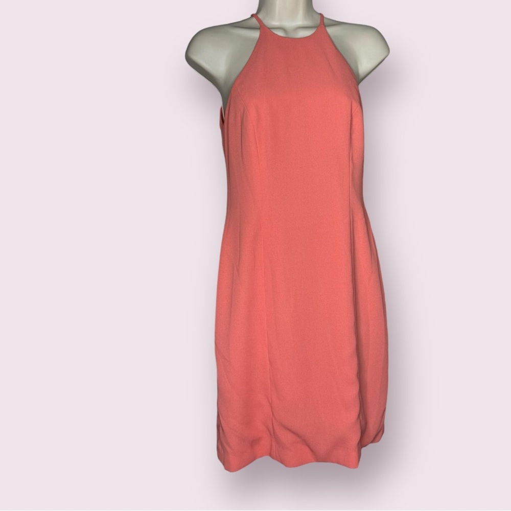 CACHE SLEEVELESS CORAL ORANGE DRESS